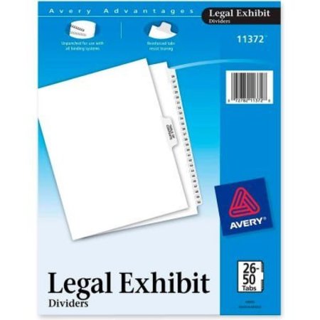 AVERY DENNISON Avery Premium Collated Legal Exhibit Divider, Printed 26 to 50, 8.5"x11", 26 Tabs, White/White 11372